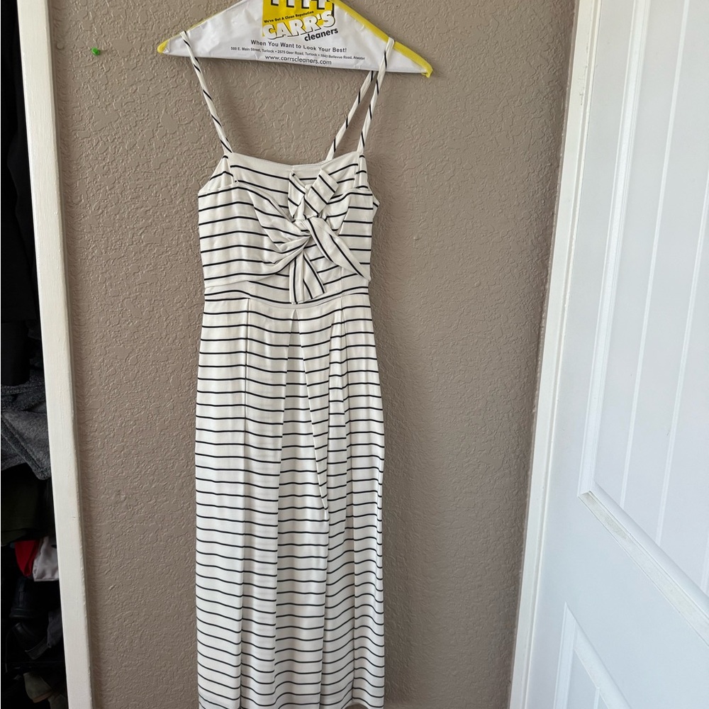 ANTONIO MELANI Black and White Striped Dress